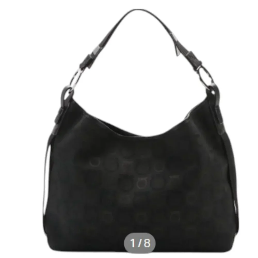 Salvatore Ferragamo Gancini Canvas Shoulder Bag - Picture 11 of 14